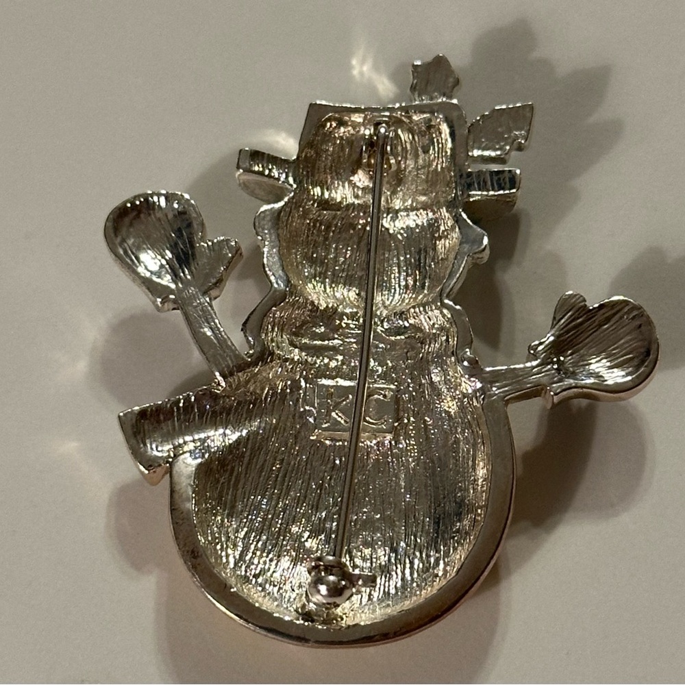 Kenneth Cole Christmas Holiday Snowman Brooch Pin - Picture 2 of 6